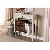 Wholesale Interiors Baxton Studio Ariella Country Cottage Farmhouse 1-Drawer Console Table, Whitewashed