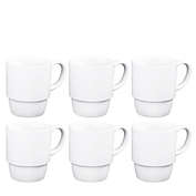 Ceramic Stacking Coffee Mug Tea Cup Dishwasher Safe Set Of 6  Large 18 Ounce