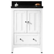 American Imaginations 23 75-in W Floor Mount White Vanity Set For 3H8-in Drilling Black Galaxy Top White UM Sink