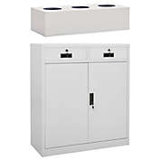 vidaXL Office Cabinet with Planter Box Light Gray 35.4"x15.7"x49.2" Steel