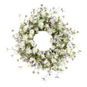 Melrose Decorative Daisy Wreath 23"D Polyester