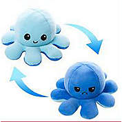 Kauri Reversible Plush Octopus Mood Toy   Two Different Colors And Faces For Your Different Moods   Blue And Blue   Gift Idea For Kids Or Adults To Keep In The Office