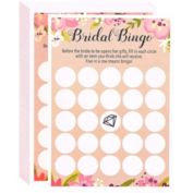 Best Paper Greetings Floral Bridal Shower Games - Bingo, 50 Sheet Rustic Wedding Game Cards, Party Supplies for Bachelorette Party and Wedding, 50 Vintage Cards Included, 5 x 7 Inches, Beige