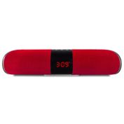 Link Bluetooth Soundbar Speaker with Clock Display - Great for Parties or Just Hanging Around the House - Makes A Great Gift - Red