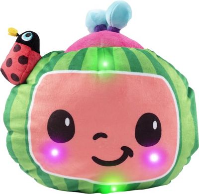 Jazwares CoComelon Night Time Glow Melon 8" Plush Stuffed Animal Toy - Lights & Sounds - Officially Licensed - for Ages 18 Months and up