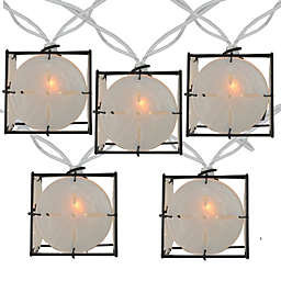 Sienna 10 Pearlized White and Black Lantern Party Patio Christmas Lights - 7.5 ft White Wire