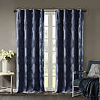 Alternate image 0 for JLA Home SUNSMART Bentley Total Blackout Curtains Window, Ogee Knitted Jacquard, Grommet Top Living Room Decor, Thermal Insulated Light Blocking Drape for Bedroom and Apartments, 50" x 84", Navy