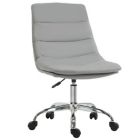Alternate image 0 for Vinsetto Armless Office Chair Ergonomic Computer Desk Chair Mid-Back Upholstered Task Chair with PU Leather, Adjustable Height and Swivel Seat, Grey