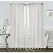 Kate Aurora Coastal Pastel Colored Light & Airy Sheer Voile Window Curtains - 52 in. W x 84 in. L, White