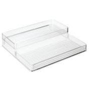 mDesign Plastic Kitchen Tiered Canned Food Storage Shelves - Clear