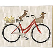 Great Art Now Doxie Ride ver I Red Bike by Sue Schlabach 20-Inch x 16-Inch Canvas Wall Art