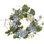 Nearly Natural Purple Hydrangea Spring Floral Wreath, 20-Inch