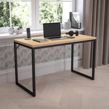 Flash Furniture Tiverton Industrial Modern Desk - Commercial Grade Office Computer Desk and Home Office Desk - 47" Long (Maple/Black). View a larger version of this product image.
