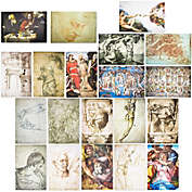 The Gifted Stationary Set of 20 Unframed Art Prints of Michaelangelo Paintings (13 x 19 In)