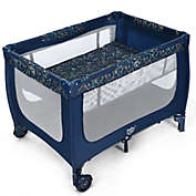 Gymax Portable Baby Playard Playpen Nursery Center w/ Mattress Foldable Design Blue