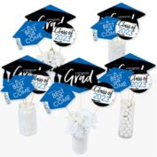 Big Dot of Happiness Blue 2023 Graduation Party Centerpiece Sticks - Table Toppers - Set of 15