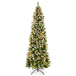 Best Choice Products 6ft Pre-Decorated Pre-Lit Pencil Christmas Tree