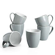 Craft Gray Coffee Mugs Cups with Handle Set of 6, 17oz.