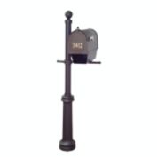 Special Lite Products Berkshire Curbside Mailbox with Newspaper Tube, Front Address Numbers and Fresno Mailbox Post