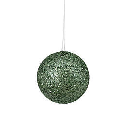 Allstate Holographic Glitter Emerald Green Shatterproof Christmas Ball Ornament 4.75
