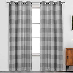 Blackout365 Aaron Checkered Set Buffalo Plaid Blackout Bedroom-Insulated and Energy Efficient Rod Pocket Window Curtains - Great For Any Room in the House - 37X84