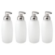 mDesign Glass Refillable Foaming Soap Dispenser Pump, 4 Pack