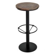 HOMCOM 42" Rustic Bar table Industrial Metal Pine Wood Top Adjustable Standing Pub Table