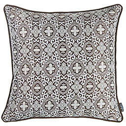 HomeRoots Brown and White Medallion Decorative Throw Pillow Cover - 17