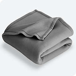 Bare Home Polar Fleece Blanket - Warm Cozy - Hypoallergenic Premium Poly-Fiber Yarns - Thermal - Lightweight Bed Blanket - Twin/Twin XL, Grey