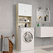 vidaXL Washing Machine Cabinet White and Sonoma Oak 25 2x10x74 8
