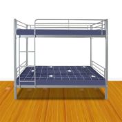 Infinity Merch Twin Size Iron Bed Bunk with Ladder in Gray