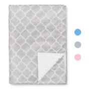 Baby Blanket Soft Minky Swaddle Cuddle Reversible Unisex Infant New Born Gift Large by Comfy Cubs (Grey Pattern)