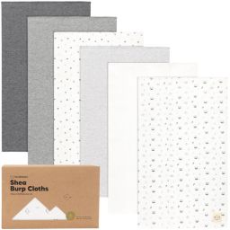 KeaBabies 6-Pack Baby Burp Cloths for Baby Boys and Girls, Organic Cotton Burp Clothes for Babies, Newborn (Neutrals)