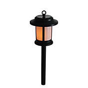 Gerson 13.5" Pre-Lit Charcoal Black Battery Operated LED Outdoor Patio Lantern