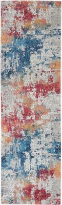 Nourison Global Vintage 2'X6' (6' Runner) Multicolor Area Rug Abstract Artistic Brushstroke by Nourison