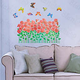 Blancho Bedding Rosebush & Butterflies - Large Wall Decals Stickers Appliques Home Decor