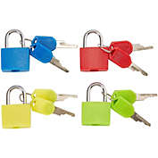 Juvale Mini Luggage Locks, Colorful Suitcase Padlocks with Keys (4 Pack)