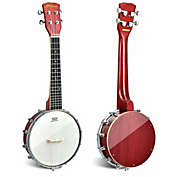 Gymax 24&#39;&#39; 4-String Banjo Ukulele Remo Drumhead Gig Bag for Kid Adult Beginner