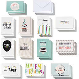 Best Paper Greetings Happy Birthday Cards with Envelopes, 120 Bulk Pack, Blank Inside (12 Assorted Designs, 4x6 in)