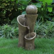 Rcosy 24inches Outdoor Waterfall Garden Fountain for Indoor and Outdoor, Patio and Garden