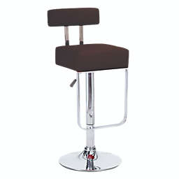 Modern Home Blok Contemporary Adjustable Height Bar/Counter Stool - Chrome Base/Footrest Barstool (Coffee Brown)