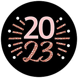 Big Dot of Happiness Rose Gold Happy New Year - 2023 New Year's Eve Party Circle Sticker Labels - 24 Count
