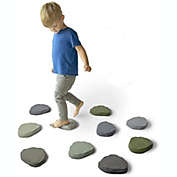 JumpOff Jo Foam Stepping Stones for Kids, Textured Flexible Balance Blocks, Promotes Coordination, Rocksteady Puddle Jumpers, 10 Count, Camo