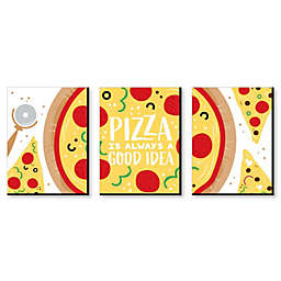 Big Dot of Happiness Pizza Party Time - Kitchen Wall Art and Restaurant Decorations - 7.5 x 10 inches - Set of 3 Prints