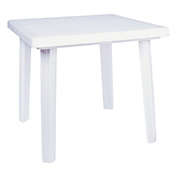 Luxury Commercial Living 31" White Square Outdoor Patio Dining Table
