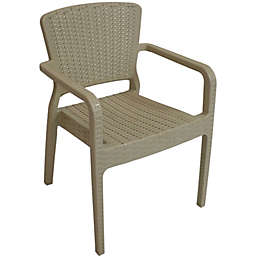Sunnydaze Segonia Plastic Stackable Arm Chair - Coffee