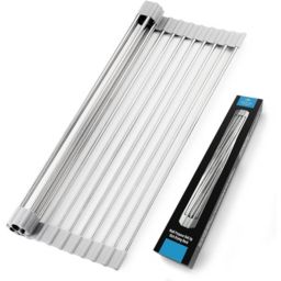 Zulay Kitchen Multipurpose Roll Up Sink Drying Rack Medium - Grey 17in.