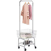 Yaheetech  Laundry Cart Butler with Wheels & Double Pole Rack in Silver
