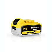 Enventor 20V 4.0Ah Lithium Ion Replacement Battery with LED Power Indicator