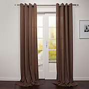 Casa Mia by Starlite Tropea Textured Linen Look With Stripe Window Curtain Panel Earth 54&quot;x95&quot;